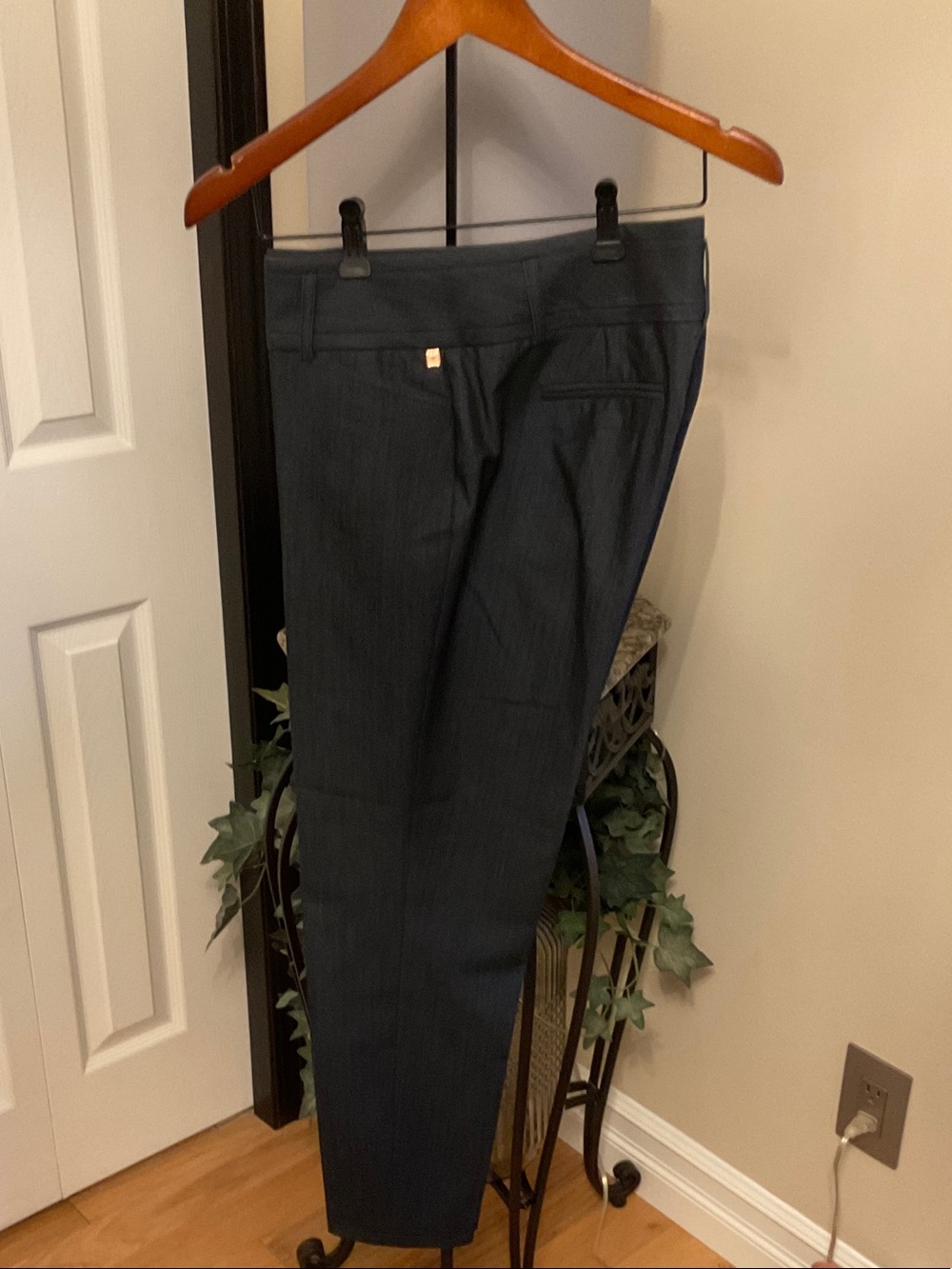 Ivanka Trump Straight Leg Pants in Dark denim blue